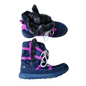 Nike Boot 807759047 Boots Fur Lined US Navy & Pink, Size 3Y